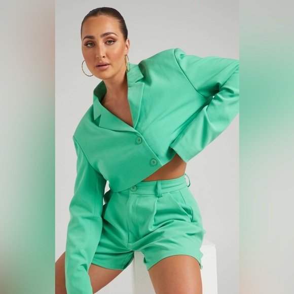 WeWoreWhat Kelly Green Oversized Women's size Medium Cropped Blazer - Picture 6 of 6